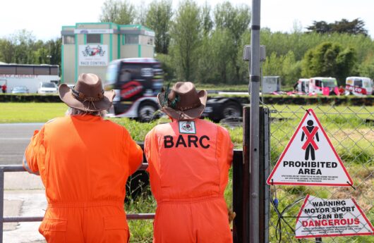 BARC Marshals watching a race meeting